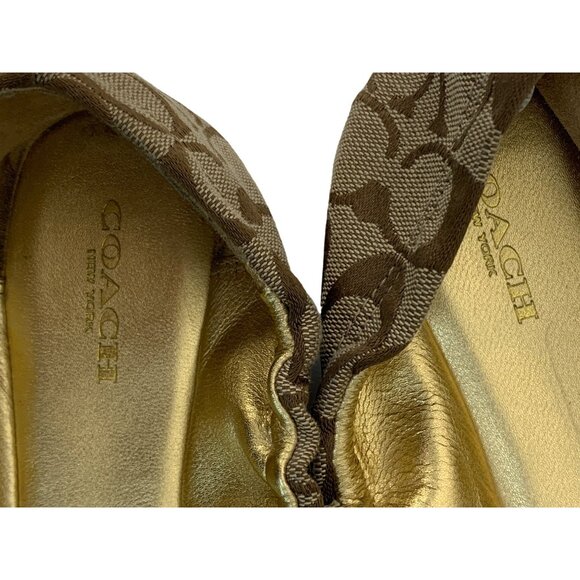 Coach Delphine Brown Signature Canvas Ballet Flats Size 7.5 7510 GUC Shoes - Picture 11 of 11
